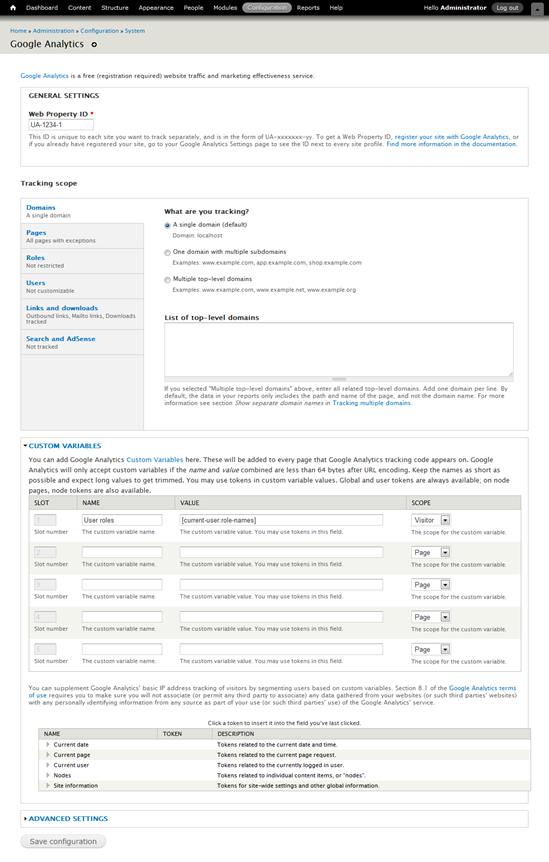 Modul Google Analytics