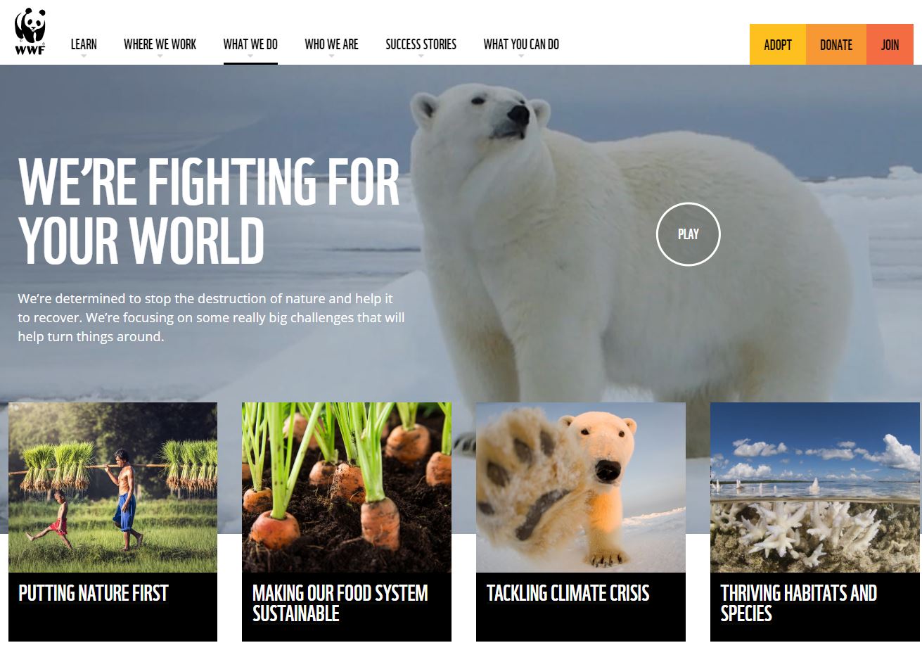 Weby na Drupalu 8 - World Wildlife Fund