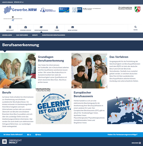 Portál Gewerbe-Service-Portal.NRW na Drupalu